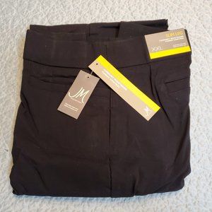 JM Collections Slim Leg Comfort Waistband Tummy Control Deep Black XXL